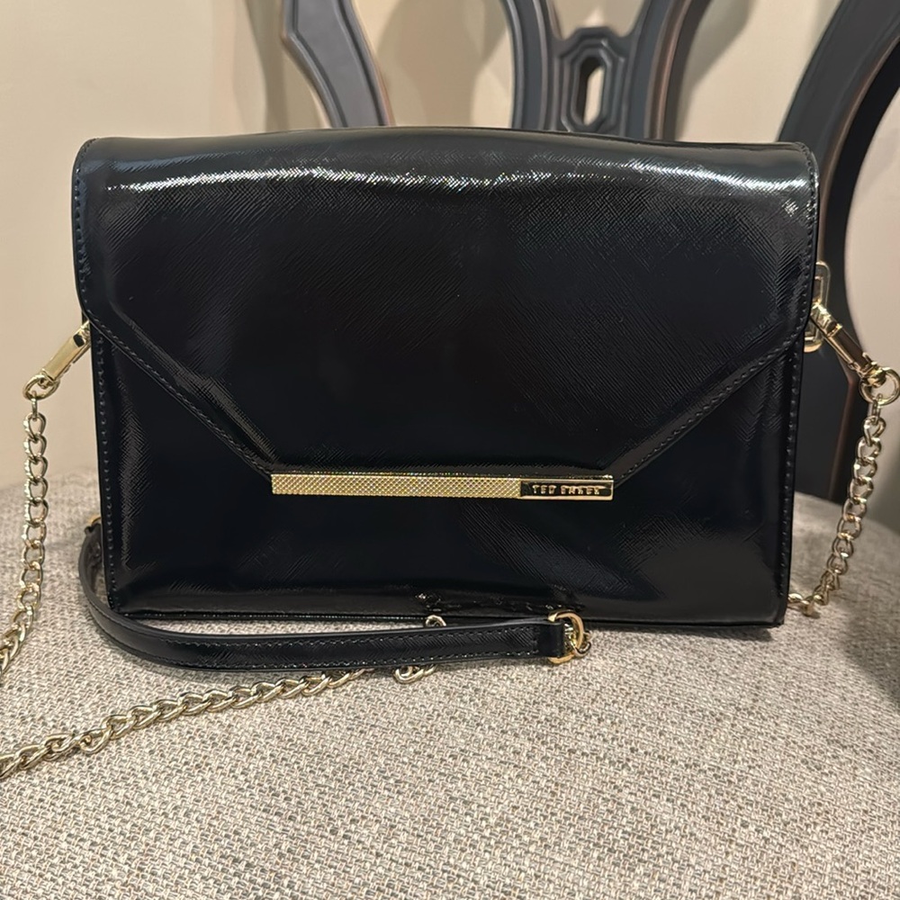 Ted Baker medium black purse with gold chain